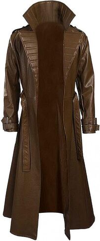 SpazeUp Costume 5 Cosplay Maroon Leather Trench Coat Men - Costume 4 Black Leather Gothic Hooded Jacket Coat in Kuwait