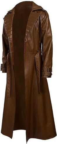 SpazeUp Costume 5 Cosplay Maroon Leather Trench Coat Men - Costume 4 Black Leather Gothic Hooded Jacket Coat in Kuwait