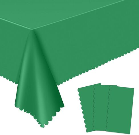 3 حزمة من البلاستيك المظلات الأخضر ، 54 × 108 بوصة قماشية قابلة للتصرف في الأسقلوب ، أغطية طاولات خضراء مقاومة للماء لدش الزفاف دش الطفل شاي حديقة عيد ميلاد حفلة in Kuwait