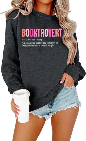 BENGELY Book Sweatshirt Women Funny Book Lover Graphic Shirt Reading Bookworm Pullover Hoodie Floral Casual Long Sleeve Tops in Saudi Arabia