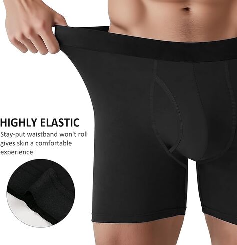 ملابس داخلية بوكسر للرجال مكونة من 6 قطع بدون ركوب، بدون علامات، ملابس داخلية ناعمة قابلة للتنفس ماصة للرطوبة للرجال in Kuwait