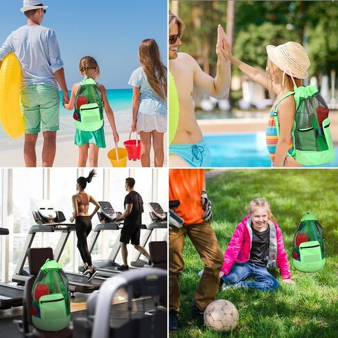 Beach toy bag，mesh backpack for beach,Beach Must Haves Sand Box Toys Seashell Bags，Waterproof Swim Mesh Beach Bag (1, Pink) in Saudi Arabia