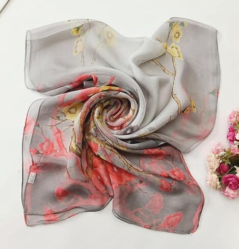 Scarfs for Women Lightweight Fashion Scarves Elegant Floral Pattern Sheer Scarfs Sunscreen Shawls Wraps in Saudi Arabia