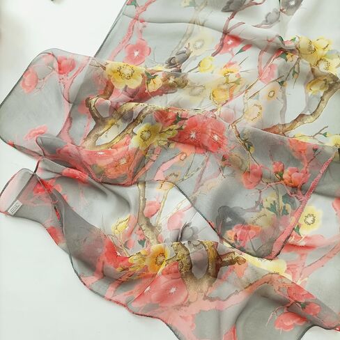Scarfs for Women Lightweight Fashion Scarves Elegant Floral Pattern Sheer Scarfs Sunscreen Shawls Wraps in Saudi Arabia