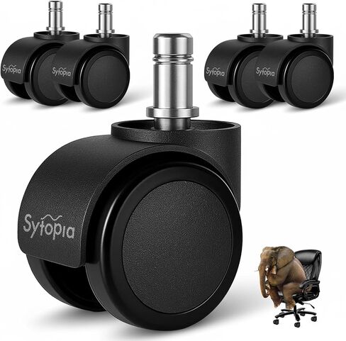 Office Chair Wheels 2" Desk Chair Caster Wheels Smooth Roller Style Quiet for Carpet and Hardwood Floors Universal Fit 11x22 mm Set of 5 Light Grey in Saudi Arabia