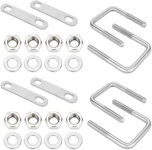4Pack U Bolts Square U Bolts 2-1/16" Inner Width Stainless Steel Boat Trailer U-Bolt with Washers and Nuts, Replacement Parts and Accessories for Automobiles Trailer, Ski Boat, or Sailboat Trailers in Saudi Arabia