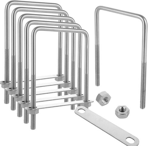 4Pack U Bolts Square U Bolts 2-1/16" Inner Width Stainless Steel Boat Trailer U-Bolt with Washers and Nuts, Replacement Parts and Accessories for Automobiles Trailer, Ski Boat, or Sailboat Trailers in Saudi Arabia