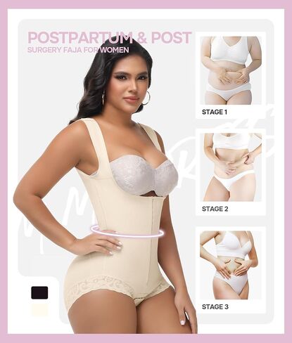 M MYODRESS Fajas Colombianas Shapewear for Women Stage 2 Faja Body Shaper Postpartum Post Surgery Tummy Tuck Bbl Compression in Saudi Arabia