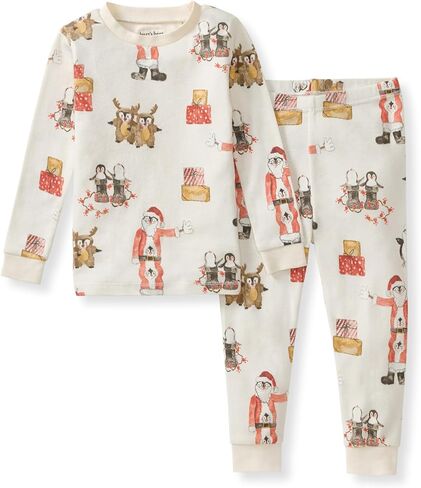 Burt's Bees Baby Baby Baby's Toddler-2 Pack Packas ، Tee and Pant 2 قطعة PJ ، ملابس ناعمة للقطن العضوي 100 ٪ ، البيض والقهوة in Kuwait