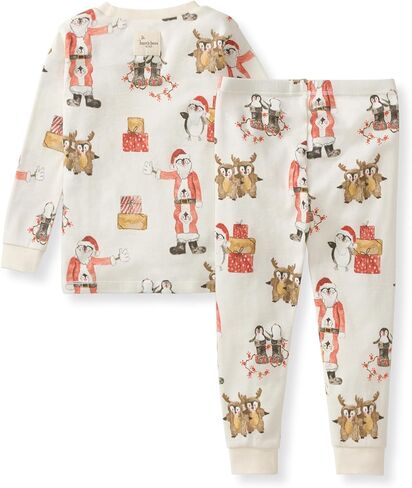 Burt's Bees Baby Baby Baby's Toddler-2 Pack Packas ، Tee and Pant 2 قطعة PJ ، ملابس ناعمة للقطن العضوي 100 ٪ ، البيض والقهوة in Kuwait