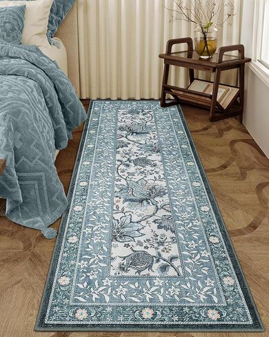 GarveeHome Provence 5x7 Area Rugs, Botanical Grove Sage Green Vintage Cottagecore Non-Slip Washable Rug for Living Room Bedroom Nursery Kitchen Low-Pile Retro Carpet in Saudi Arabia
