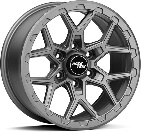عجلة RockTrix RT107 مقاس 18 بوصة متوافقة مع 2001+ Toyota Tacoma 6x5.5 بوصة (6x139.7) نمط مسمار، 18x9 (-12 مم إزاحة)، 106.1 مم، أسود مطفي، يناسب أيضًا 2002+ 4Runner، FJ Cruiser، 99-06 تندرا in Saudi Arabia