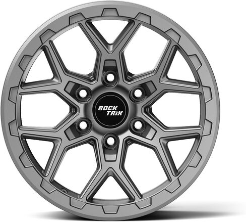 عجلة RockTrix RT107 مقاس 18 بوصة متوافقة مع 2001+ Toyota Tacoma 6x5.5 بوصة (6x139.7) نمط مسمار، 18x9 (-12 مم إزاحة)، 106.1 مم، أسود مطفي، يناسب أيضًا 2002+ 4Runner، FJ Cruiser، 99-06 تندرا in Saudi Arabia