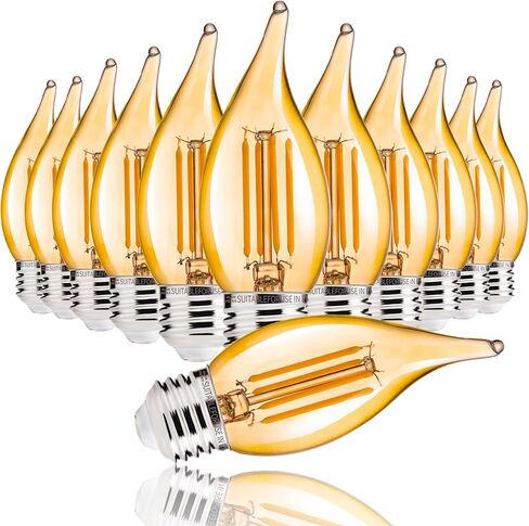 Alampever Dimmable 6 عبوات CA11 CANDELABRA LED لمبة LED ، 4.5W (60W Equivlant) مصباح LED الثريا المصباح ، e26 قاعدة متوسطة ، 2700 كيلو أبيض ناعم ، 450lm ، CRI82 in Kuwait