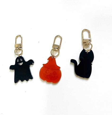 3pcs Halloween Keychain Set Cute Orange Pumpkin White Ghost Skull Head Pendant Charms for Women Car Keys Ring Accessories Clip Handbag Purse Backpack 3pcsred in Kuwait