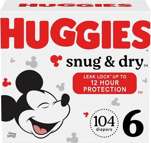 Huggies Snug & Dry Baby Diapers ، Size 6 ، 104 CT ، 10.300 LB in Saudi Arabia