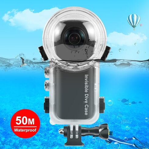 حالة الغوص غير المرئية لـ Insta360 x5 ، Fotstdio Insta 360 X5 Case 60m/196ft الغطس تحت الماء تغطية الواقية مقاطع تصوير مختومة الإكسسوارات الكاميرا in Kuwait
