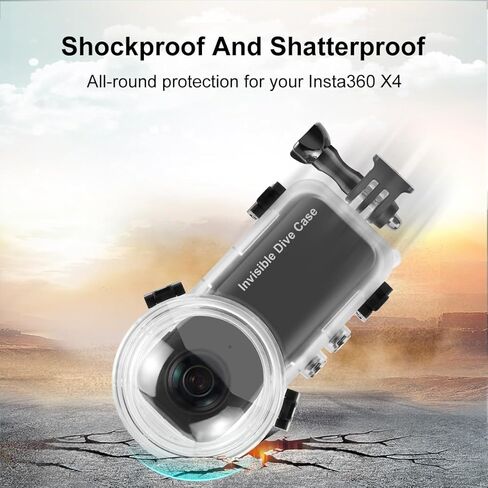 حالة الغوص غير المرئية لـ Insta360 x5 ، Fotstdio Insta 360 X5 Case 60m/196ft الغطس تحت الماء تغطية الواقية مقاطع تصوير مختومة الإكسسوارات الكاميرا in Kuwait