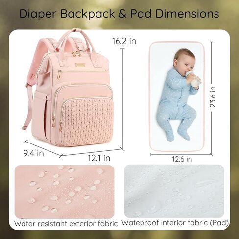 AIJIEKE Large Diaper Bag Backpack, Extra Wide Travel Diaper Bag, Purple | ulti-functional waterproof maternity bag. Changing pad, stroller straps, insulated wet/dry pocket. Mom, dad, toddler travel in Kuwait