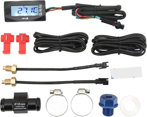 Motorcycle LCD Digital Gauge, Voltage Meter Voltmeter, Temperature Thermometer, Time Display Sensor, Bike Dashboard Accessories (20 * 1.0) in Kuwait