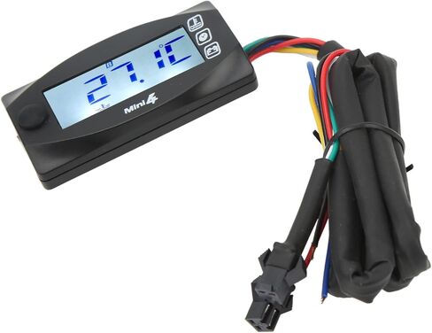 Motorcycle LCD Digital Gauge, Voltage Meter Voltmeter, Temperature Thermometer, Time Display Sensor, Bike Dashboard Accessories (20 * 1.0) in Kuwait
