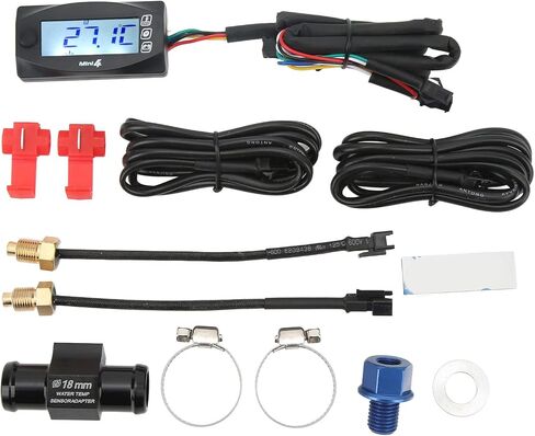 Motorcycle LCD Digital Gauge, Voltage Meter Voltmeter, Temperature Thermometer, Time Display Sensor, Bike Dashboard Accessories (20 * 1.0) in Kuwait