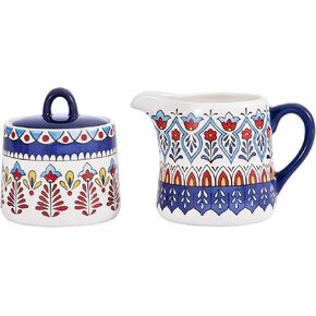 Bico Blue Talavera Ceramic Sugar and Cream Set, Dishwasher Safe in Saudi Arabia