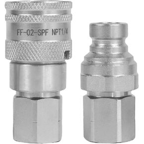 SINOCMP 3/4" Flat Face Hydraulic Quick Connect Couplers/Couplings with Dust Caps High Flow Skid Steer ISO 16028, 3/4" Body & 3/4" NPT Thread Set in Kuwait