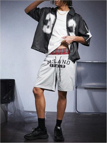 Men's Y2K Graphic Track Shorts Polka Dots High Waisted Street Basketball Shorts in Saudi Arabia