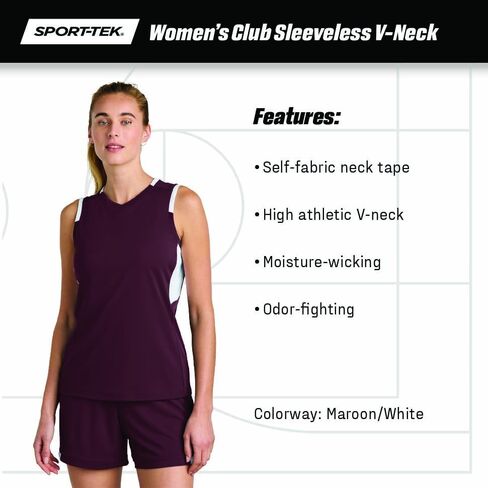 SPORT-TEK Women's Club Sleeveless V-Neck LST441 in Saudi Arabia