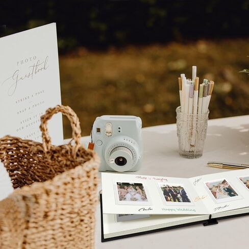 ألبوم صور Instax Mini مع مساحة للكتابة 52 جيبًا وغطاء من الكتان مع نافذة أمامية متوافقة مع Fujifilm وPolaroid وHP Sprocket وبطاقات صور KPOP، هدية كتاب صور ممتازة من Kuword، كحلي in Kuwait