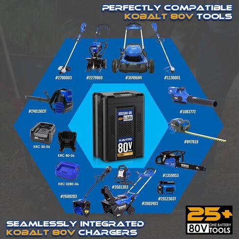 استبدال بطارية Kobalt 40V 6.0AH ، وقت تشغيل جديد 5x تم ترقيته ، متوافق مع أداة الطاقة اللاسلكية Kobalt 40V ، لبطارية KOBALT 40V MAX KB440-03 KB2540C-06 KB240-03 KRC60 in Kuwait