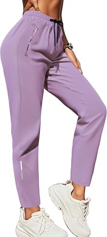 Women's Athletic Joggers-Quick Dry Stretch Loose Sweatpants with Zipper Pockets for Workout & Casual Wear in Saudi Arabia