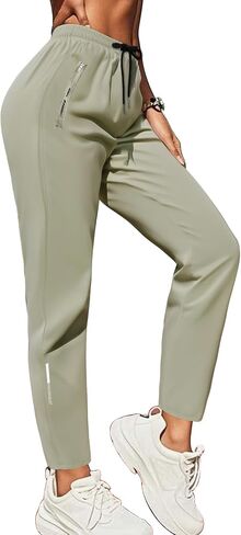 Women's Athletic Joggers-Quick Dry Stretch Loose Sweatpants with Zipper Pockets for Workout & Casual Wear in Saudi Arabia