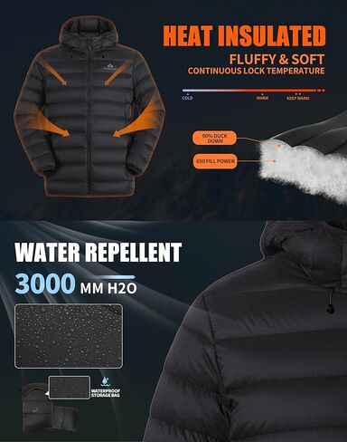 Pioneer Camp Men's Down Puffer Jacket with Hood Lightweight Packable Warm Insulated Thermal Puffy Winter Coat Ski Travel in Saudi Arabia