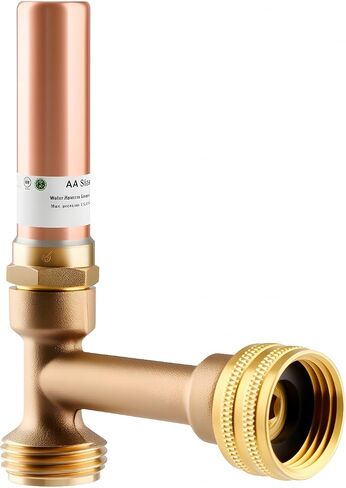2Pcs Stainless Steel Water Hammer Arrestor, 3/4 Inch MHT x 3/4 Inch Swivel FHT Angle Tee Hammer Arrestor, Thread Connection Applicable For Garden Hose, Sprinkler, Washing Machine in Saudi Arabia