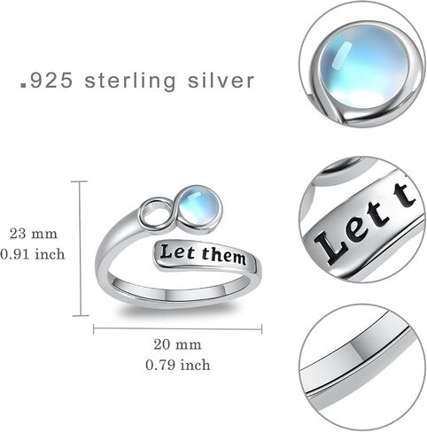 Just Breathe Ring 925 Sterling Silver Just Breathe Open Rings Jewelry Gifts for Women in Saudi Arabia
