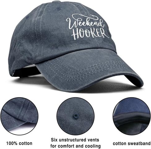 XQLZY Master Baiter I Jerk It Every Chance I Get Adjustable Baseball Cap, Retro Cotton Hat for Men Women, Funny Fishing Gifts for Fishing Master Outdoor Enthusiast, Baseball Hats for Fisherman in Saudi Arabia