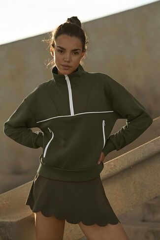 ZAFUL Womens Sweatshirts Quarter Half Zip Pullover Fall Fashion 2025 Stand Collar Workout Hoodies Winter Clothes with Pockets in Saudi Arabia