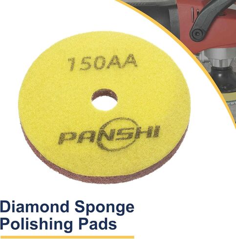 HARFINGTON Diamond Sponge Polishing Pads 5" Dia 10000 Grit Emery Sand Fiber Polishing Pad Wet Use Buffing Pad for Stone Concrete Marble Grinder Polisher Buffing Wheel, Brown White in Saudi Arabia