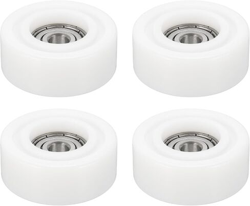 MECCANIXITY Roller Idler Bearing Pulley, 8 x 35 x 15mm Plastic Sliding Conveyor Nylon Wheel Track Wheel for Furniture Hardware Accessories Mobile Door White, Pack of 4 in Saudi Arabia
