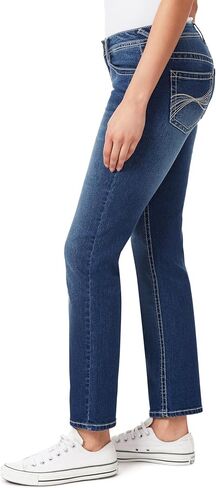 WallFlower Women's Feisty Curvy 30" Low Rise Straight Insta Stretch Juniors Jeans in Saudi Arabia
