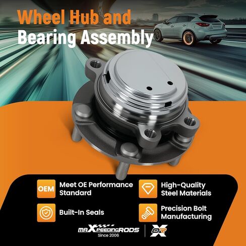 maxpeedingrods 513334 محور العجلة الأمامية ومجموعة المحمل لنيسان 370Z، إنفينيتي G35 Q50 G37 Q60 QX50 FX35 M35 Q70 QX70 2009-2020 5 عروة مع ABS in Kuwait