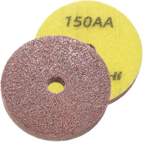 HARFINGTON 2pcs Diamond Sponge Polishing Pads 3" Dia 150 Grit Emery Sand Fiber Polishing Pad Wet Use Buffing Pad for Stone Concrete Marble Grinder Polisher Buffing Wheel, Yellow Brown in Saudi Arabia