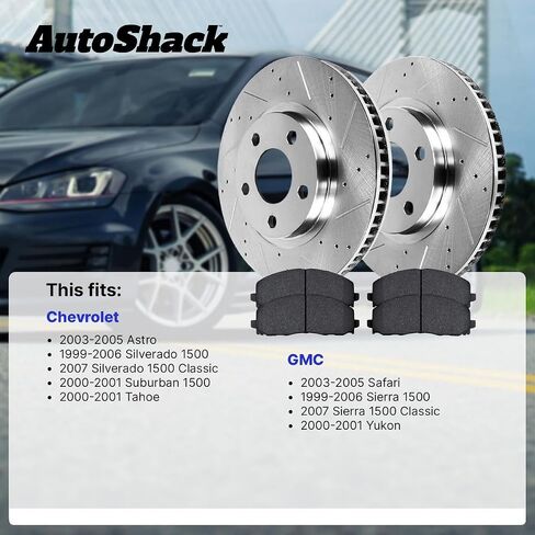 وسادات الفرامل السيراميكية لدوارات الفرامل الخلفية من AutoShack | بديل لسيارة شيفروليه أسترو سوبربان 1500 تاهو سيلفرادو 1500 كلاسيك جي إم سي سييرا 1500 سفاري يوكون 2007 سييرا 1500 كلاسيك | طقم فرامل 6 قطع in Saudi Arabia