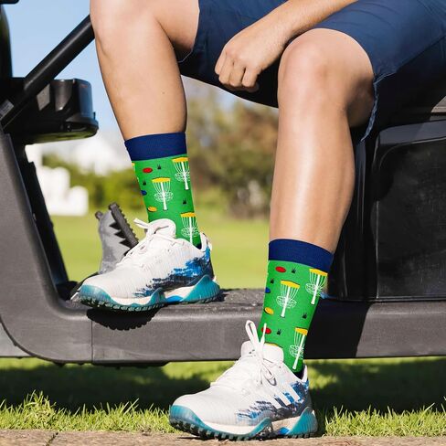VICRAZY Disc Golf Socks For Men – Funny Disc Golf Gifts, Frisbee Accessories For Players, Stocking Stuffers For Men, Christmas Gifts Ideas, Unique Presents For Him, Disc Golf Socks in Saudi Arabia