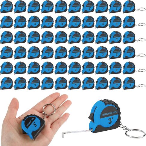 60 PCS MINI قياس مفاتيح شريط مفاتيح 3 قدم شريط صغير قياس مقياس متري بوصة مع القفل الصلب جيب سهلة لقراءة الحفلات عيد ميلاد الاستخدام اليومي （أصفر） in Kuwait