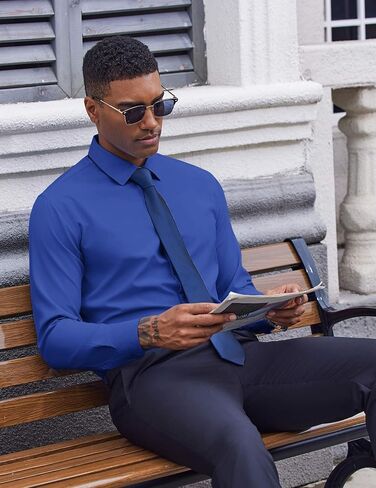 COOFANDY Men's Dress Shirts Long Sleeve Casual Button Down Shirt Solid Regular Fit Formal Business Shirts in Saudi Arabia