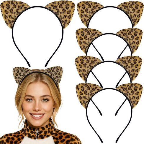 5 Pack Cat Ears Headband Cute Short Plush Hairband Headwear Halloween Party Cosplay Costume Hair Accessories in Saudi Arabia