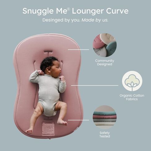 منحنى كرسي الأطفال Snuggle Me® (0-6 أشهر) - قطن عضوي فاخر مع قلب إسفنجي، غطاء قابل للغسل في الغسالة، كرسي أطفال ناعم للغاية وجيد التهوية مع حقيبة سفر (30 بوصة × 20 بوصة × 1.9 بوصة) - خشب البتولا in Kuwait